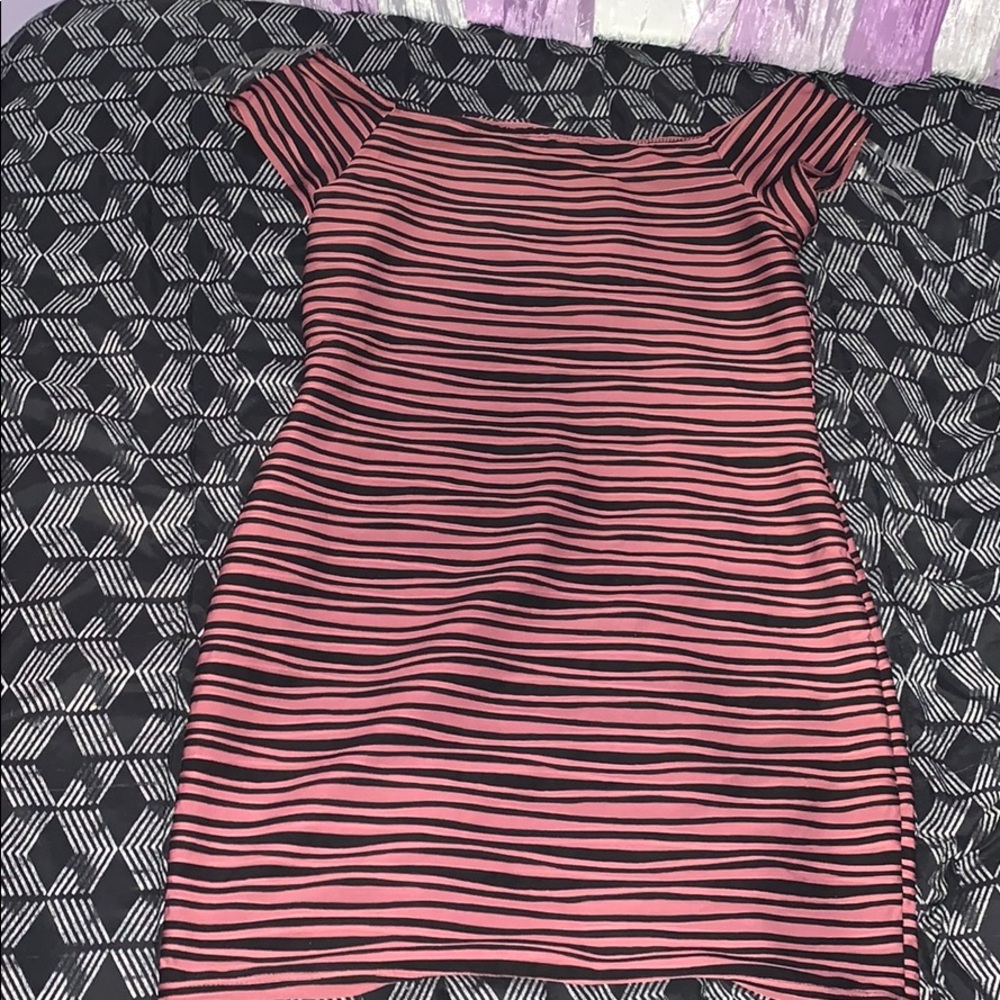 Black and pink mini dress